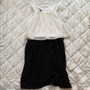 white and black dress